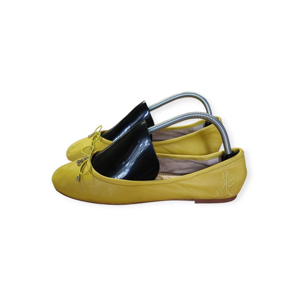 Sam Edelman Felicia Yellow Leather Ballet Slipper Flat Classic Shoe Size 10 - Picture 4 of 8